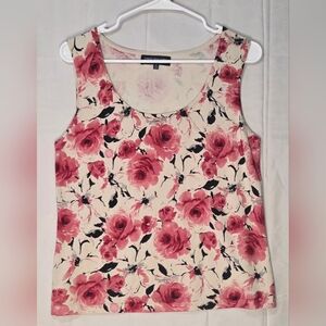 Jones New York Petite Floral Sleeveless Tank Top Clasdic Chic Petite Fit